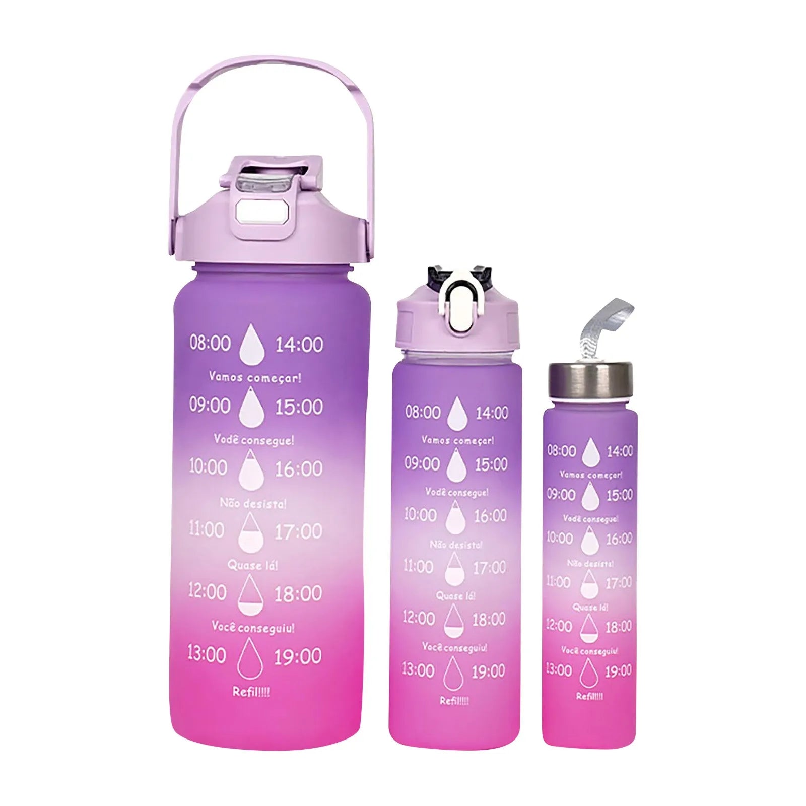 3PC Sports Water Bottle with Straw Time Marker Leak-proof Cup Large Capacity Portable Water bottle for Outdoor Sport Fitness Jug | body SPECIFICATIONS span