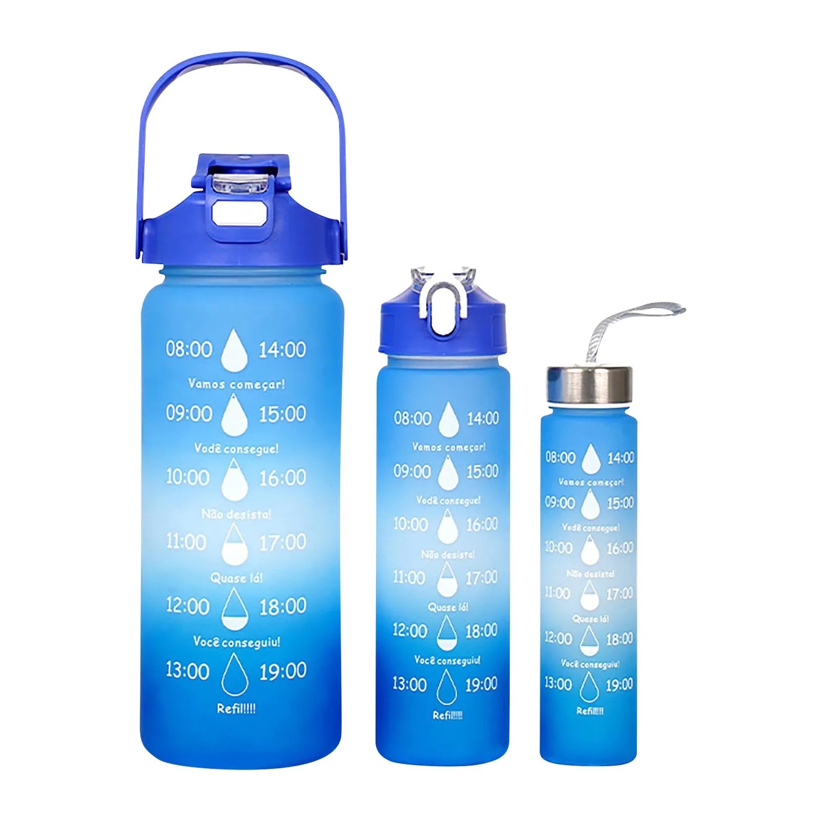 3PC Sports Water Bottle with Straw Time Marker Leak-proof Cup Large Capacity Portable Water bottle for Outdoor Sport Fitness Jug | body SPECIFICATIONS span